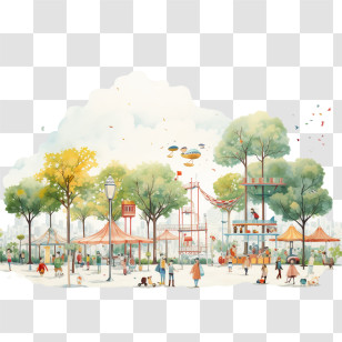 National Hop A Park Day - Family Fun At The Amusement Park Transparent PNG
