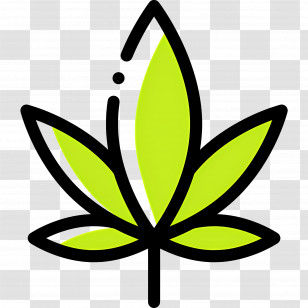 Cannabis Leaf - Green Leaf Icon For Eco-Friendly Themes Transparent PNG
