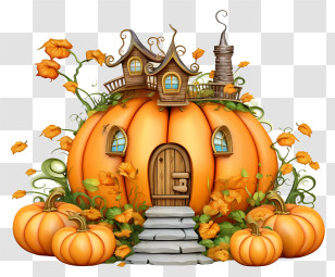 Halloween Decoration - Fantasy Pumpkin House Transparent PNG