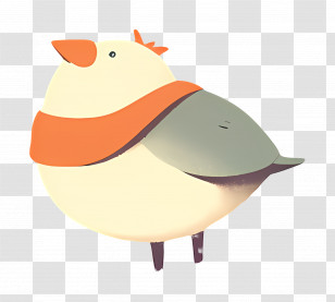 Cartoon Bird - Cartoon Bird With Orange Scarf Transparent PNG