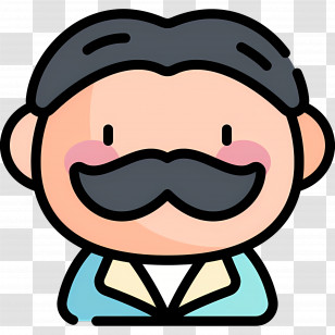 Moustache - Cartoon Character With Mustache Transparent PNG