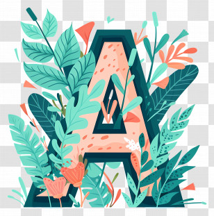 Letter A - Decorative Letter A With Floral Patterns Transparent PNG