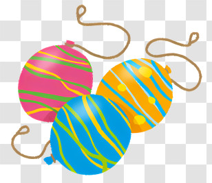 Icon - Colorful Water Balloons With Strings Transparent PNG