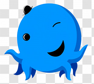 Oswald - Blue Octopus Cartoon Character Transparent PNG