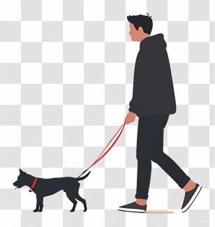 Man Walking Dog - Man Walking A Dog Illustration Transparent PNG