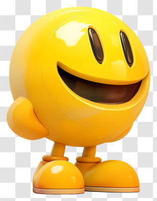 Pac Man - Happy Yellow Smiley Character Transparent PNG