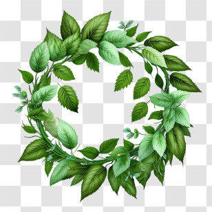 Realistic Mint
 - Green Leaf Wreath Design Transparent PNG