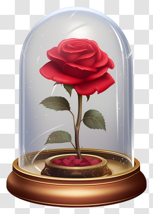 Red Rose - Red Rose Under Glass Dome Illustration Transparent PNG
