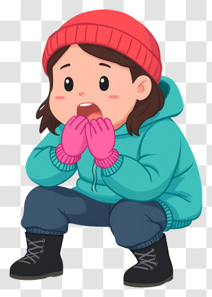 Surprised Little Girl - Girl In Winter Clothes Transparent PNG