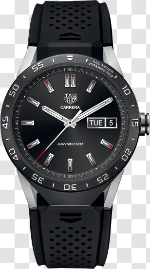 Black Strap - Black TAG Heuer Carrera Watch Transparent PNG