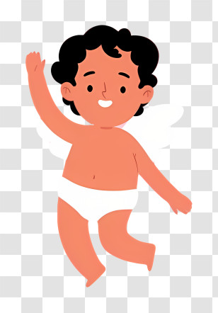 Cartoon Cupid - Flying Baby Angel Transparent PNG