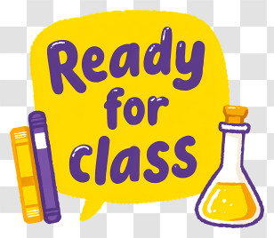 Ready For Class - Ready For Class With Flask And Books Transparent PNG