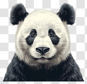 Panda - Giant Panda Face Illustration Transparent PNG