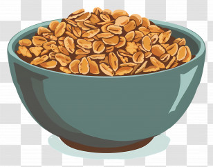 Granola - Bowl Of Brown And Golden Oatmeal Transparent PNG