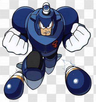 Dive Man - Dynamic Blue Robot In Action Transparent PNG
