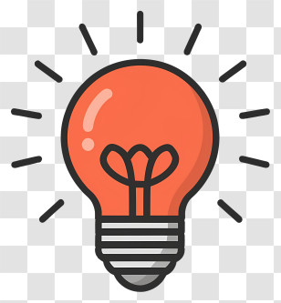 Cartoon - Bright Idea Light Bulb Icon Illustration Transparent PNG
