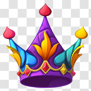 Crown - Colorful Jester Crown Transparent PNG