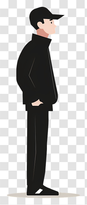Man Standing - Man In Black Standing Transparent PNG