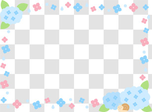 Flower Frame - Floral Frame With Pastel Hydrangeas And Snail Transparent PNG