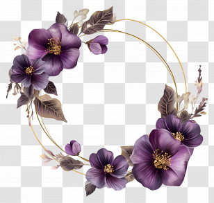 Wedding Flowers - Purple Floral Circle Transparent PNG