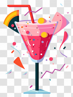 Pink Cocktail - Pink Cocktail Drink For Celebrations Transparent PNG