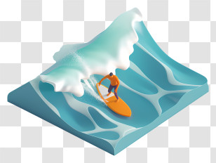 Surfer - Man Surfing On A High Ocean Wave Transparent PNG