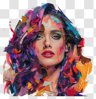 Katy Perry - Artistic Collage Portrait With Vibrant Colors Transparent PNG