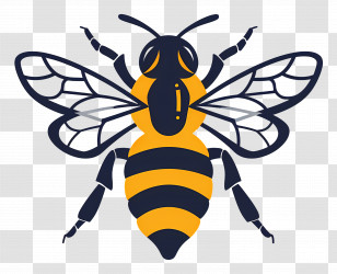 Simple - Vibrant Honey Bee Illustration Transparent PNG