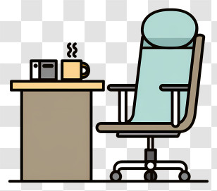 Work Area Symbol - Office Chair And Desk Setup Transparent PNG