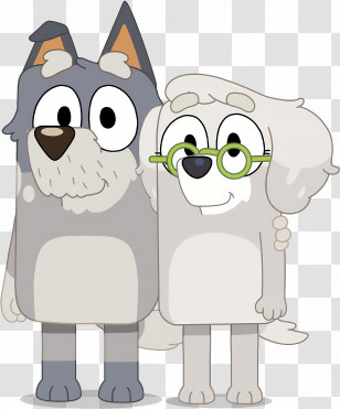 Bluey - Cartoon Dogs With Glasses Transparent PNG