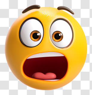 Crazy Emoji - Surprised Yellow Emoji With Wide Eyes Transparent PNG