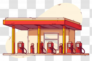 Gas Station - Illustration Of Gas Station Transparent PNG