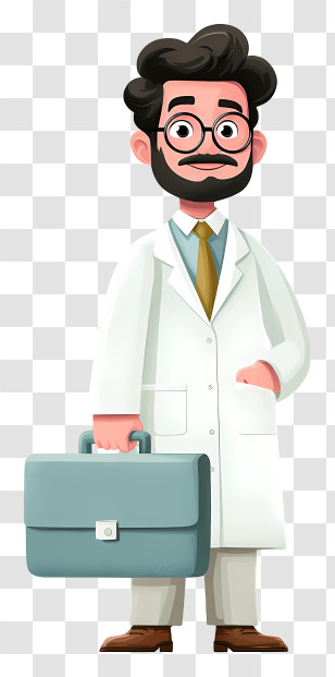 Doctor Holding Briefcase - Cartoon Doctor With Briefcase Transparent PNG