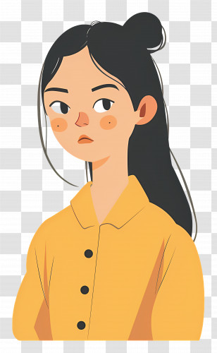 Woman In Shirt - Girl In Yellow Shirt Transparent PNG