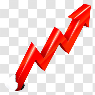 Arrow Graphic - Red Upward Arrow Indicating Progress Transparent PNG