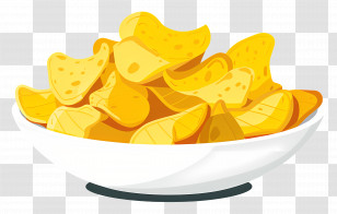 Chips - Bowl Of Golden Potato Chips Transparent PNG