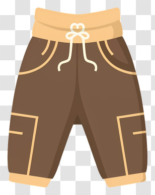Brown Cargo Shorts - Brown Shorts With Pockets And Drawstring Transparent PNG
