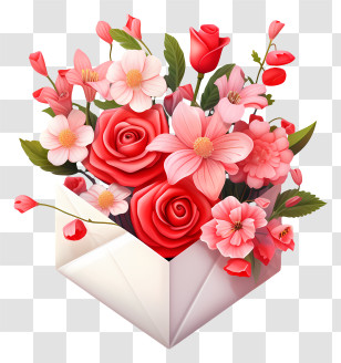 Envelope - Beautiful Flower Bouquet In Envelope Transparent PNG