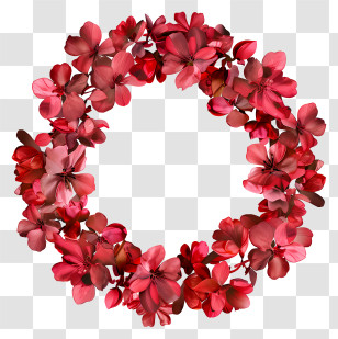 Flowers Circle - Red Flower Wreath In Circular Form Transparent PNG