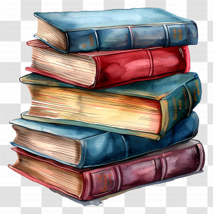 Books - Stack Of Colorful Books For Education Transparent PNG