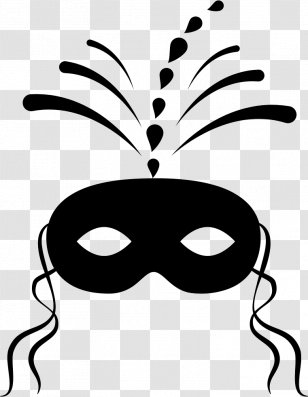 Mask Blacks And Whites' Carnival Masquerade Ball Clip Art - Black White Transparent PNG