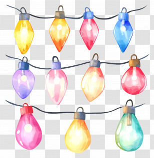 Christmas Lights - Festive Colorful String Lights Transparent PNG