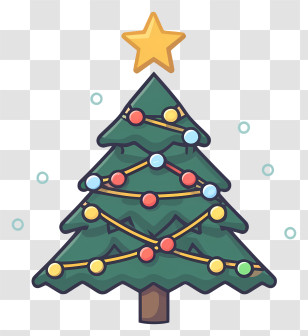 Christmas Tree - Decorated Christmas Tree With Star Transparent PNG