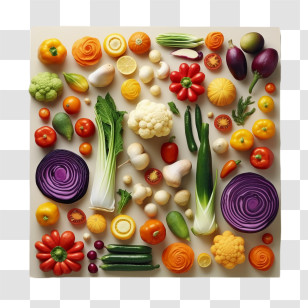 Vegetable - Colorful Fresh Vegetables Arrangement Transparent PNG