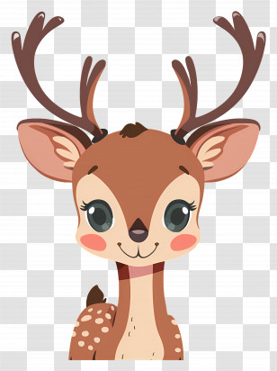 Deer - Cute Cartoon Deer Illustration Transparent PNG