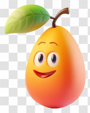 Cartoon Mango - Smiling Mango Cartoon Character Transparent PNG