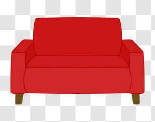 Icon - Stylish Red Couch Illustration Transparent PNG