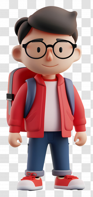 School Student - Cartoon Boy With Backpack Transparent PNG
