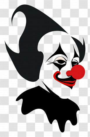 Scary Clown - Clown Character With Red Nose Transparent PNG
