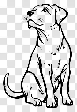 One Line Dog - Dog Line Art Sitting Illustration Transparent PNG